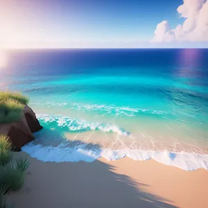 Sun-kissed Paradise: Beachfront Bliss with Azure Waves
