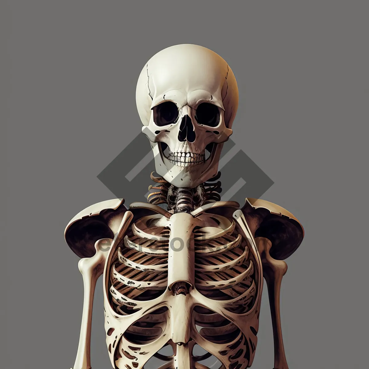 Picture of Spooky Skull Sculpture: Hauntingly Detailed 3D Skeleton