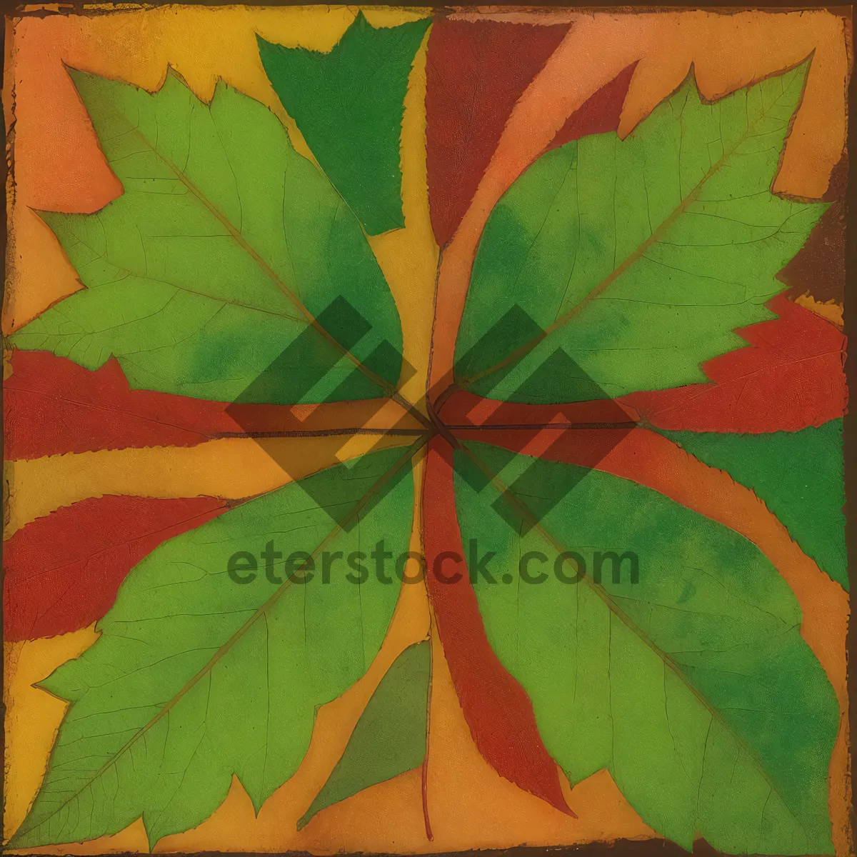 Picture of Colorful Leaf Pattern Pillow Design