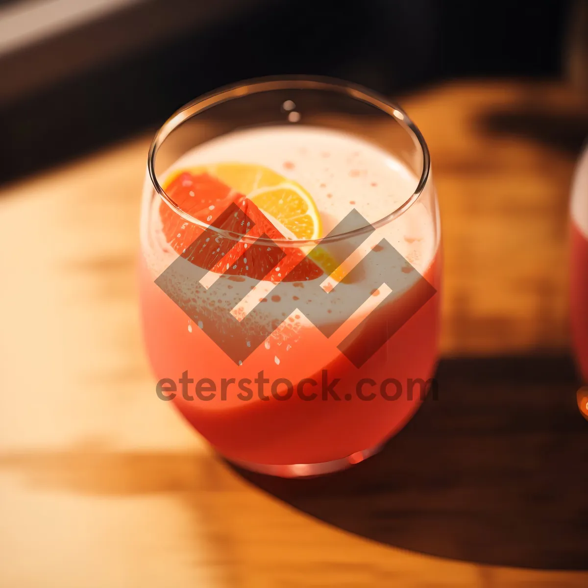 Picture of Sweet Orange Juice Cocktail with Ice and Fresh Fruit