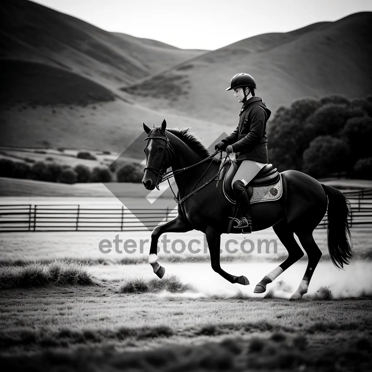 Picture of Sporty Stallion Rider at Equestrian Competition