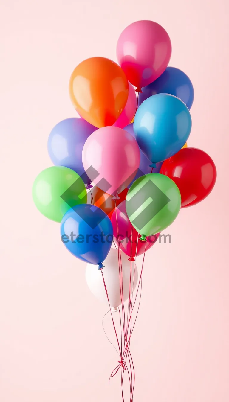 Picture of Colorful balloon decoration for festive celebration party.