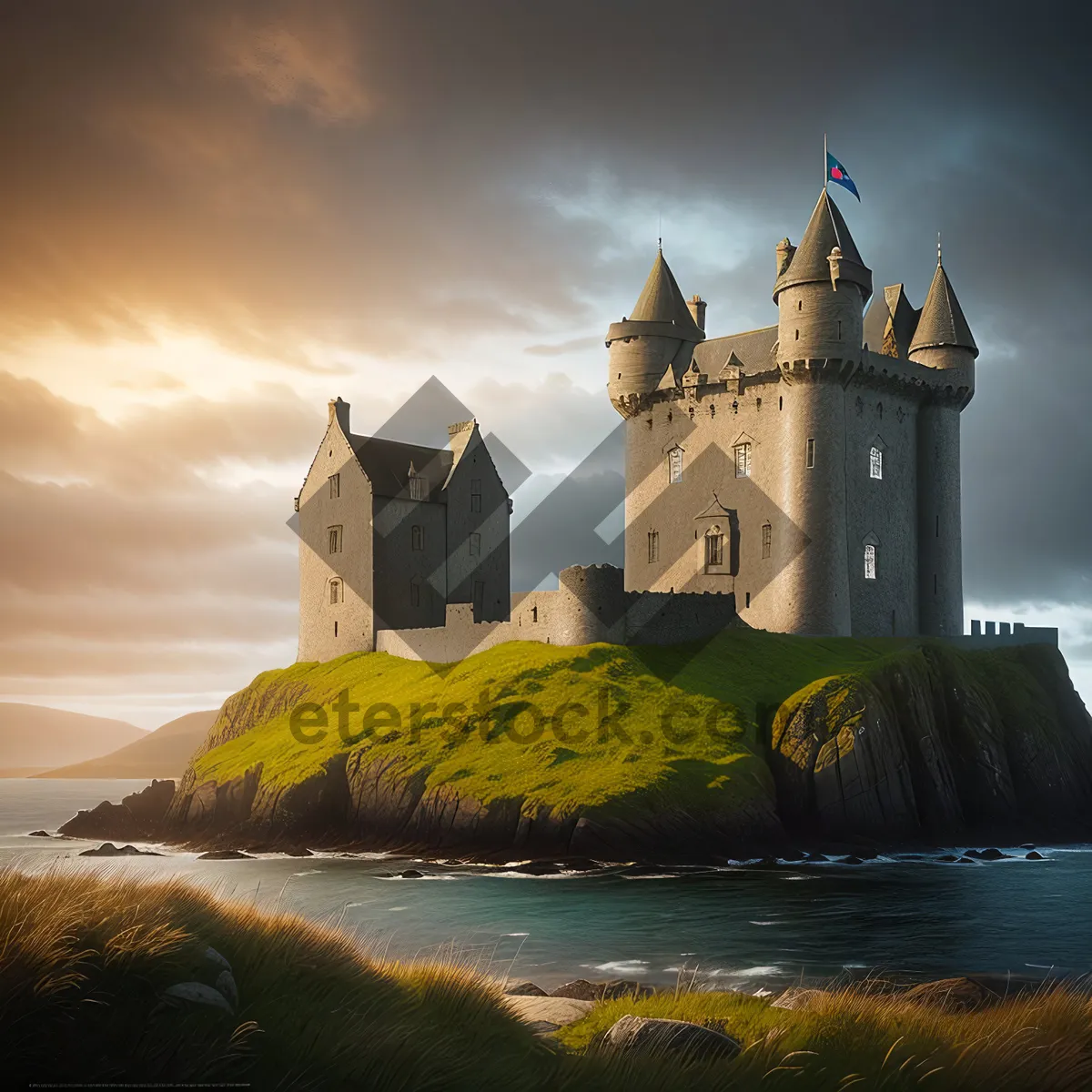 Picture of Majestic Medieval Castle by the Water