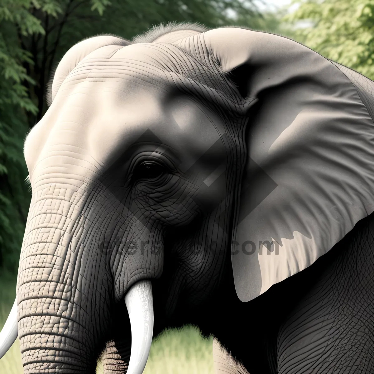 Picture of Marvelous Elephant in African Wilderness