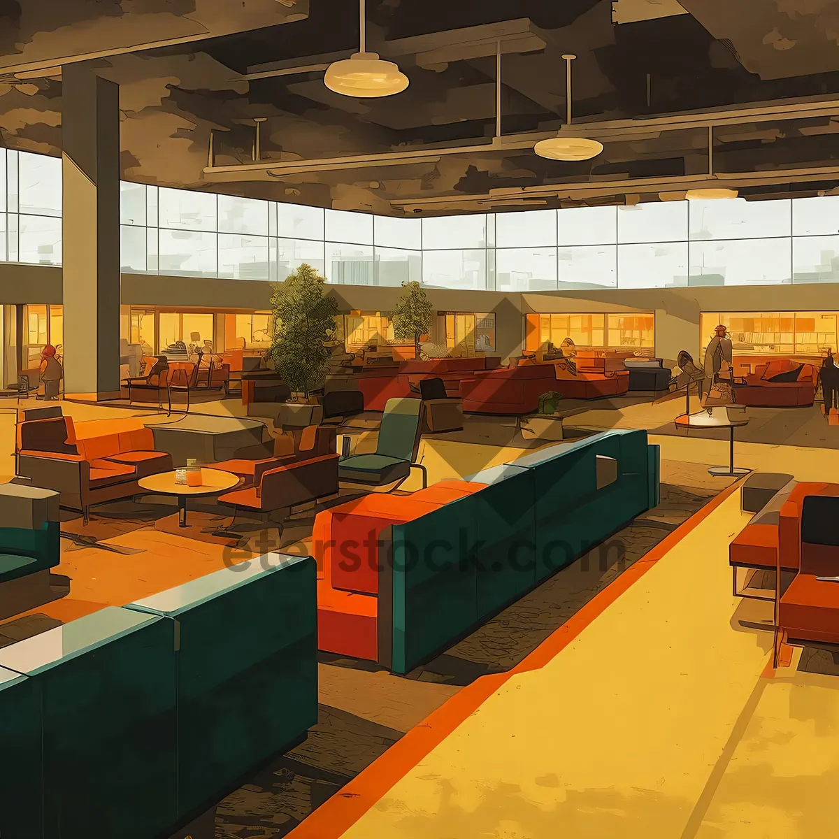 Picture of Modern interior of a stylish restaurant