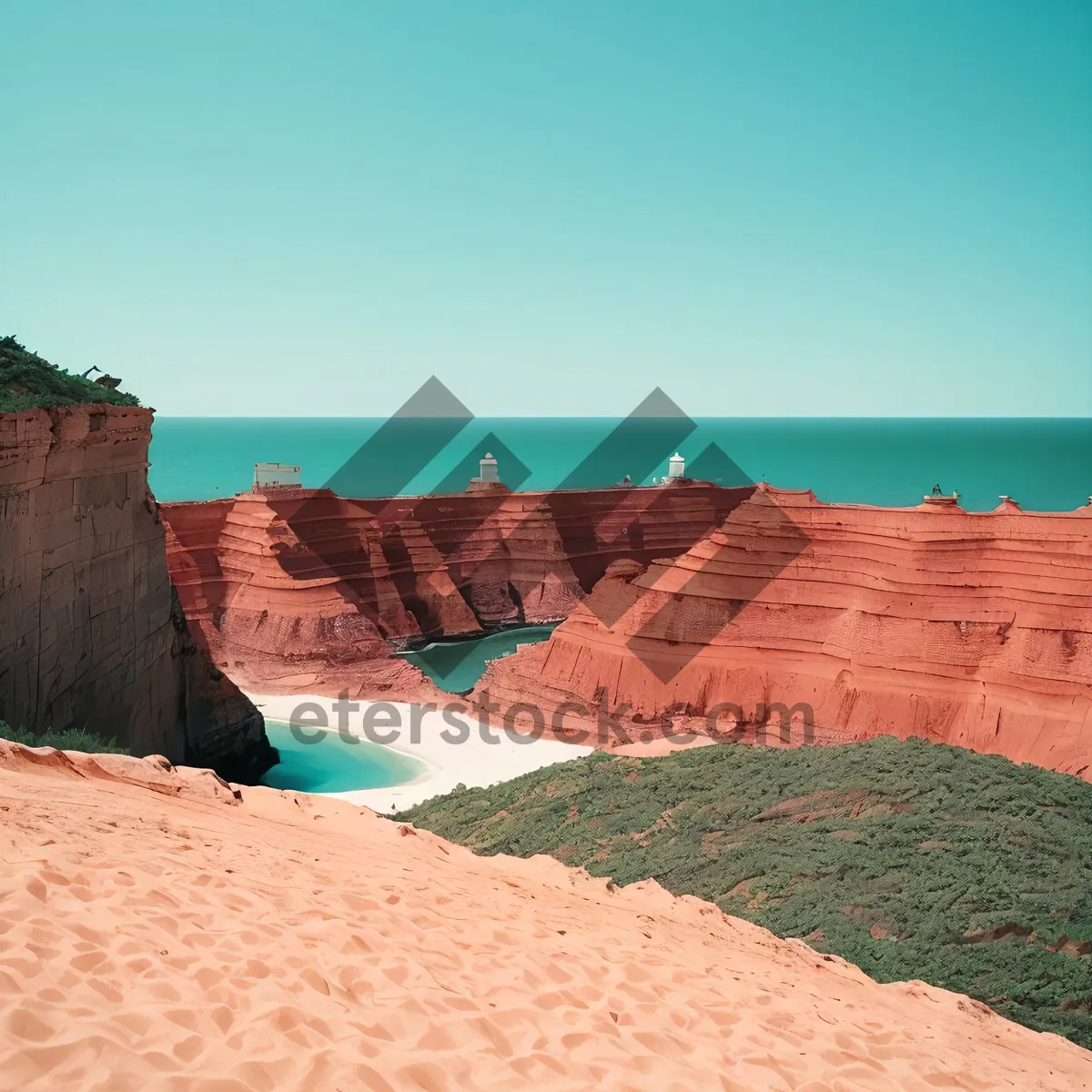 Picture of Desert Canyon Skyline: Majestic Sandstone Landscape