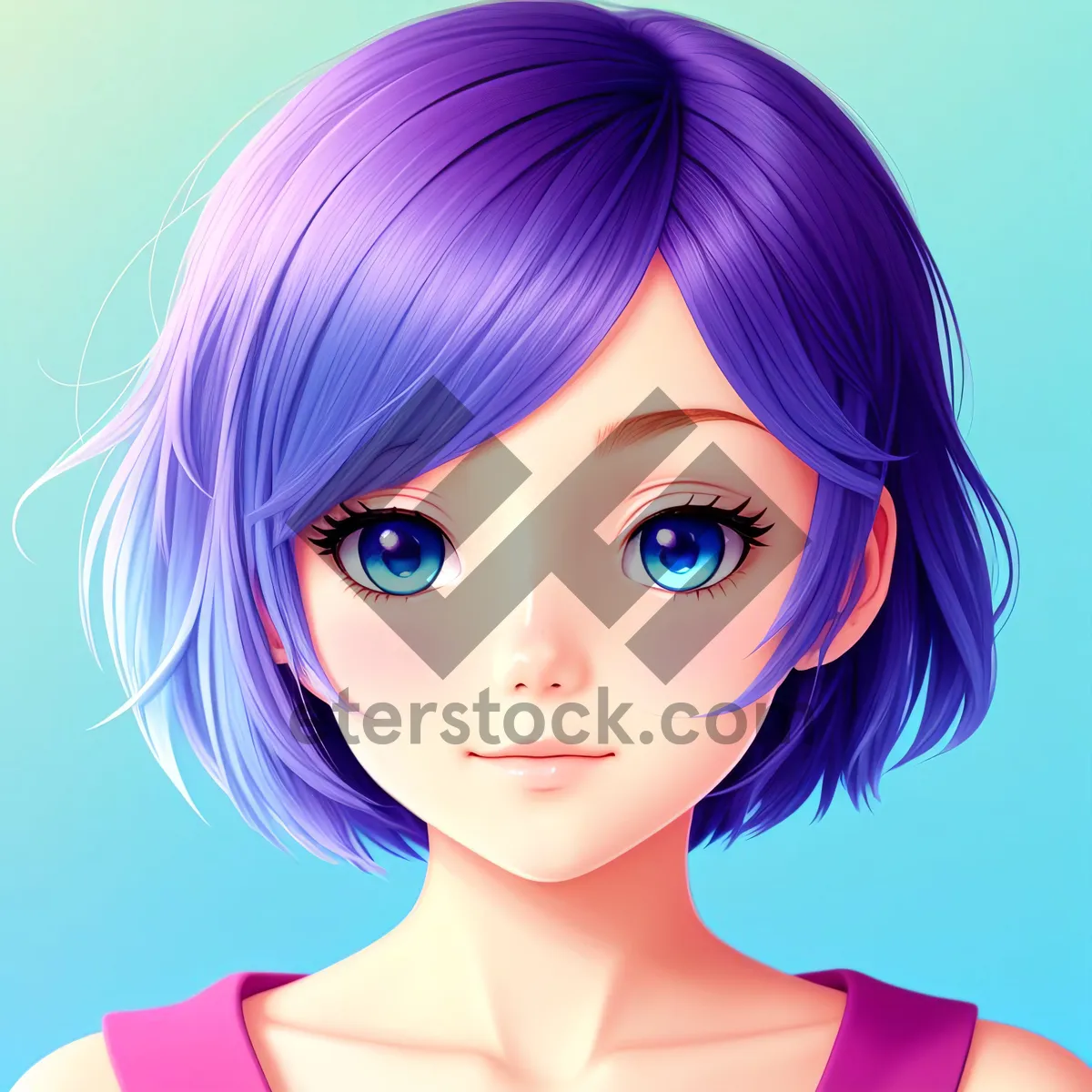 Picture of Smiling blonde model with stylish locks
