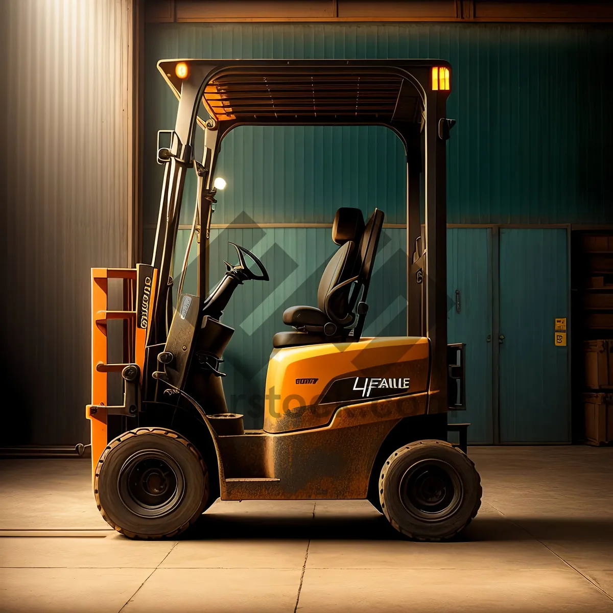 Picture of Industrial Forklift in Warehouse