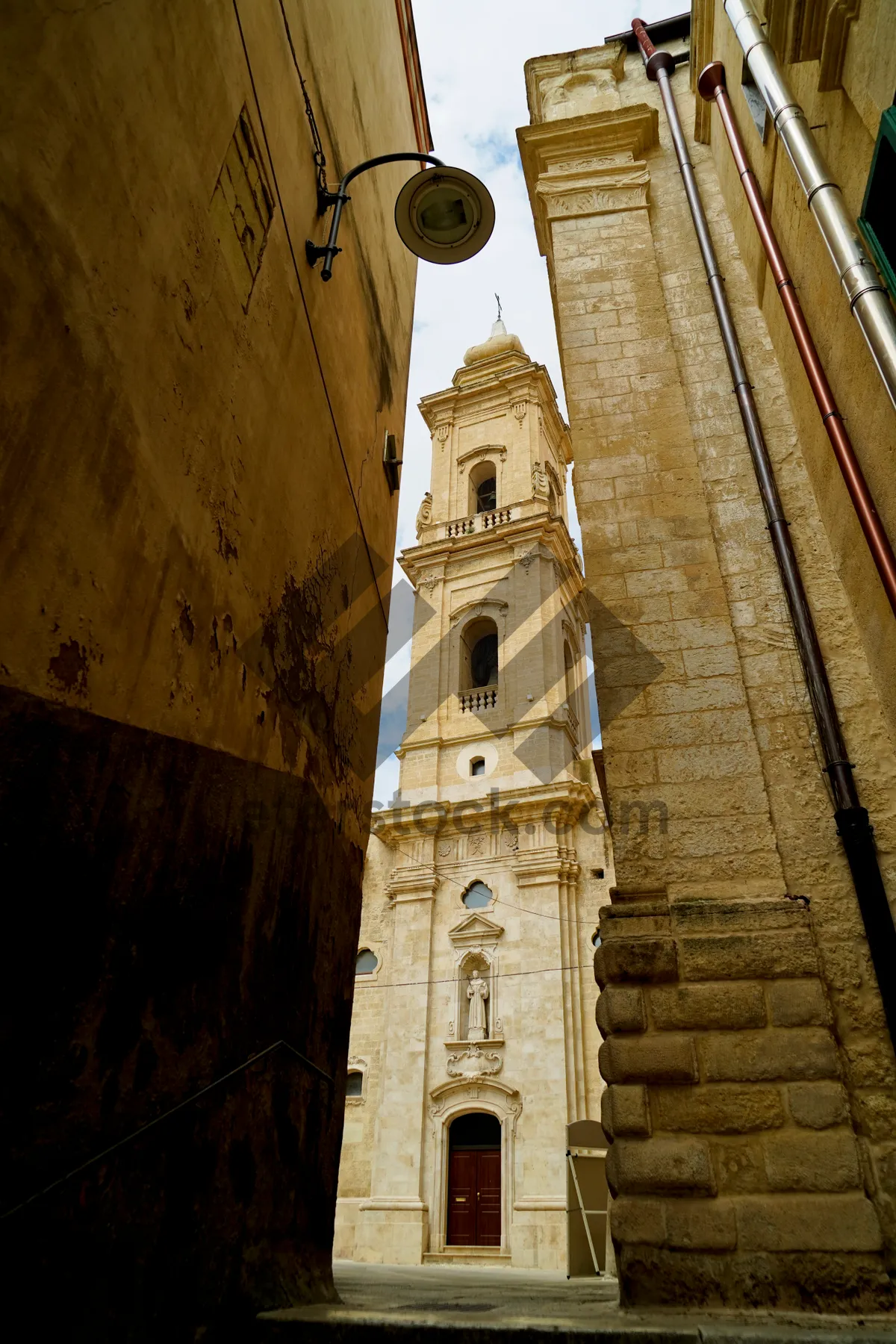 Picture of Medieval Cathedral Tower Overlooking Historic City Skyline