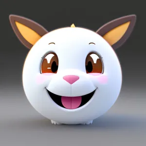 Happy Piggy Cartoon Character Smiling with 3D Icon