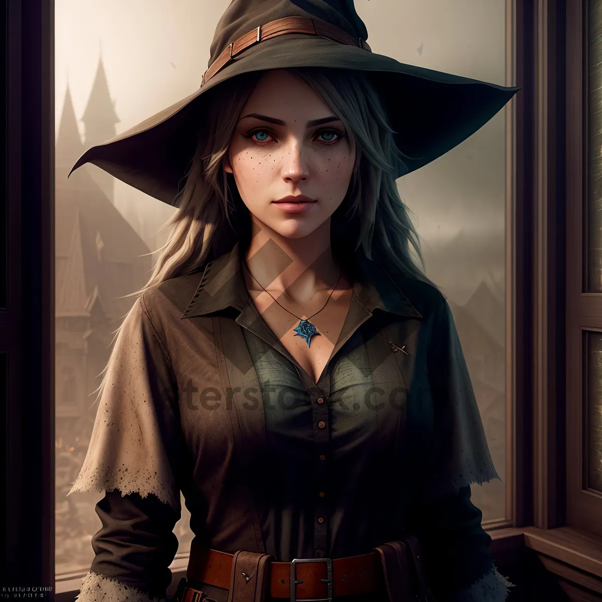 Picture of Happy Smiling Black Student Model with Cowboy Hat