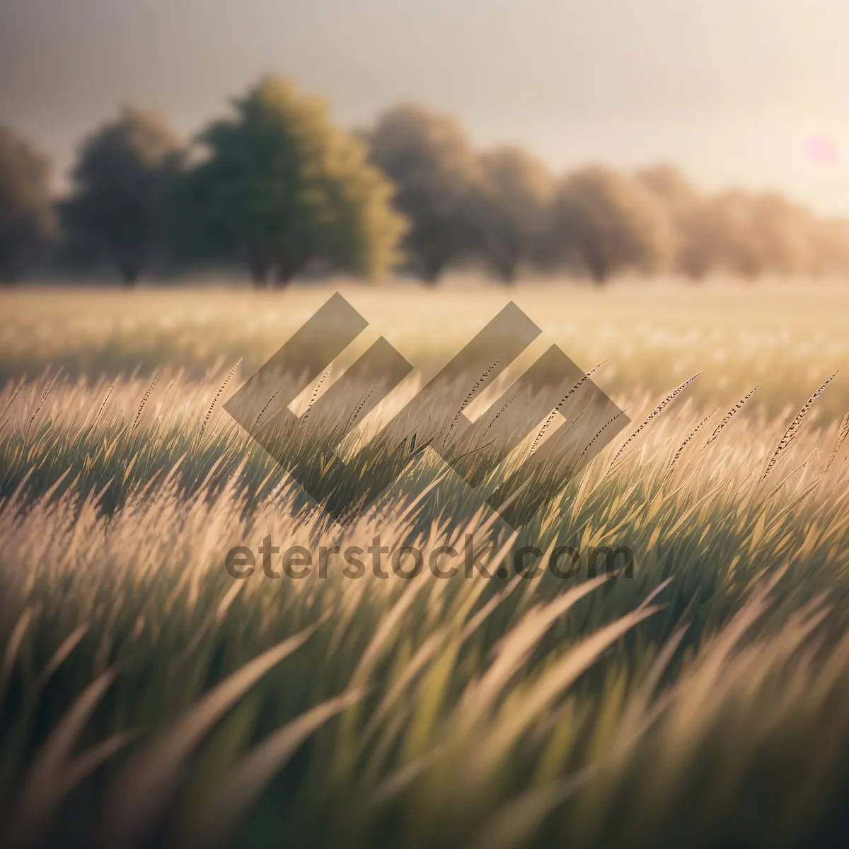 Picture of Golden Wheat Field Under Sunny Sky