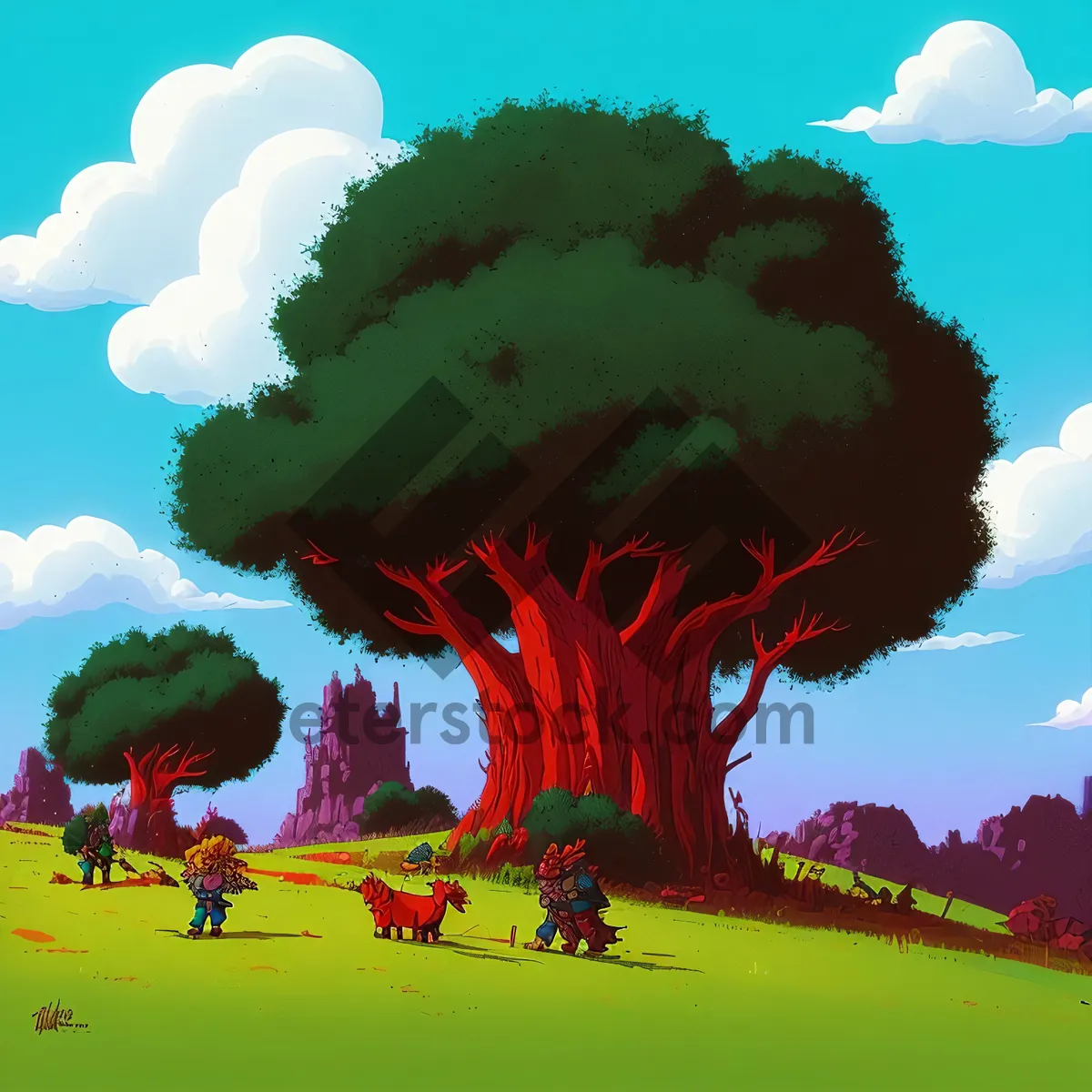 Picture of Parachuting Over Serene Savanna Skyline