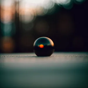 Vibrant Night Pool Table with Glowing Sphere