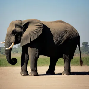 South African Elephant Herd in National Park