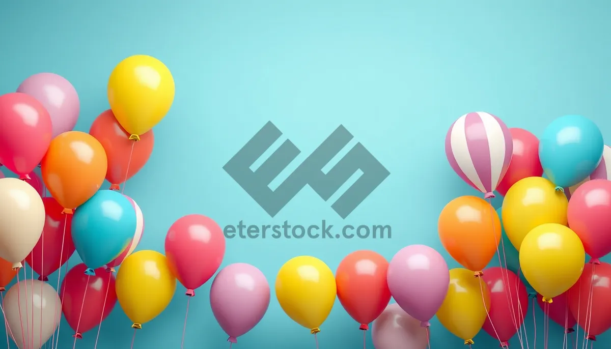 Picture of Colorful Party Balloon Decorations for Birthday Celebration.