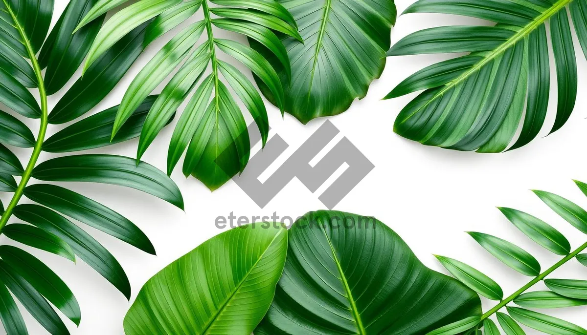 Picture of Abstract green leaf pattern design wallpaper