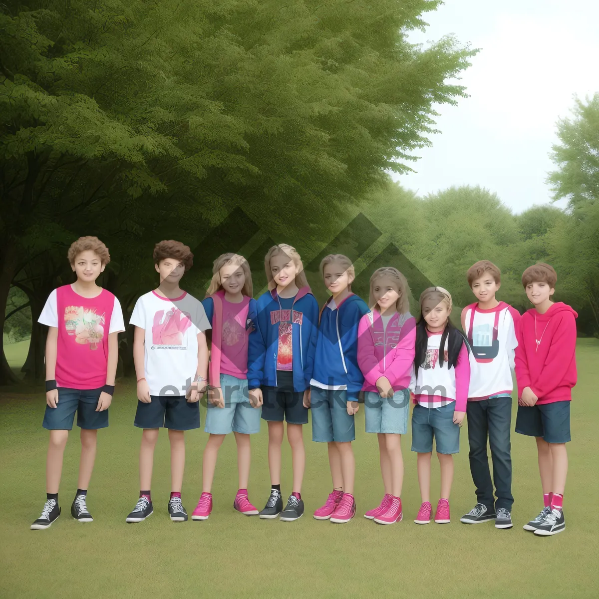 Picture of Active Family playing outdoor sports in the park