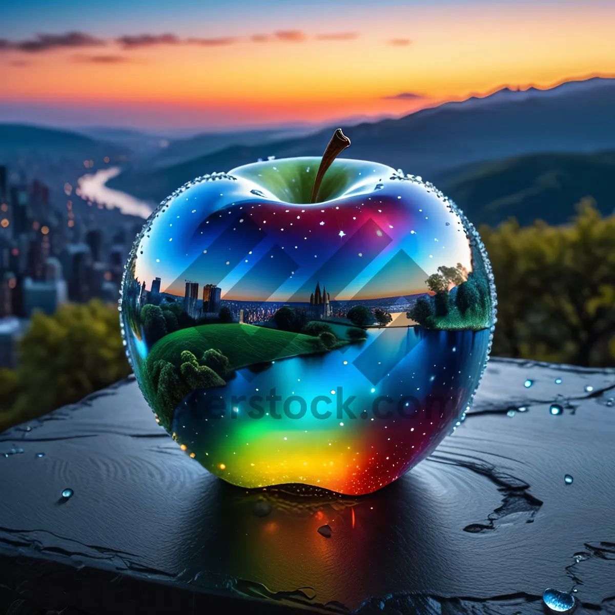 Picture of Fresh Juicy Apples, Healthy Diet Eating Fruit Image