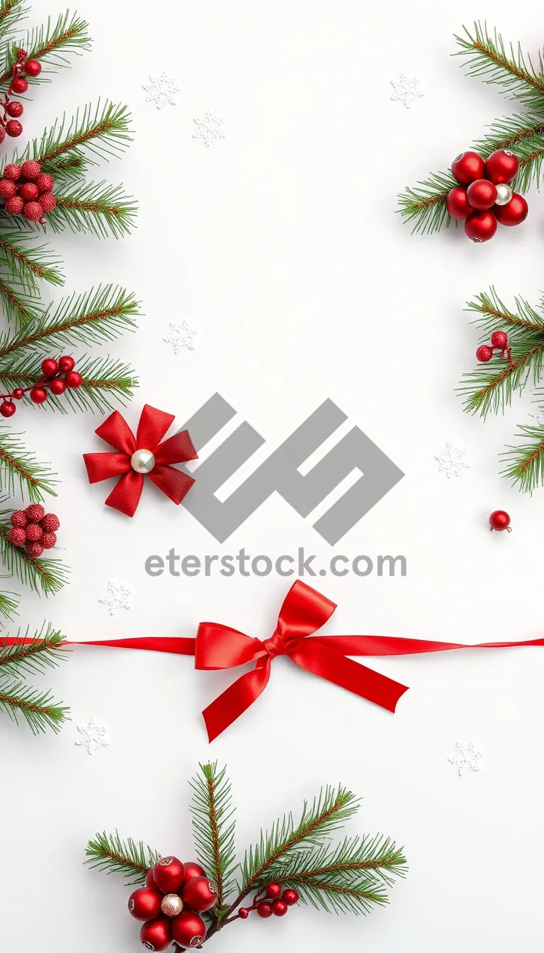 Picture of Floral Holiday Greeting Card Decoration