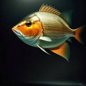 Vibrant Goldfish Swimming in Tropical Aquarium