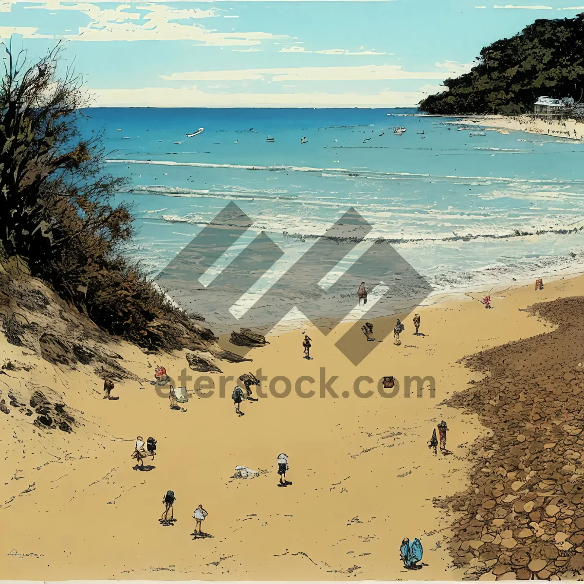 Picture of Serene Tropical Beach Escape with Palm Trees