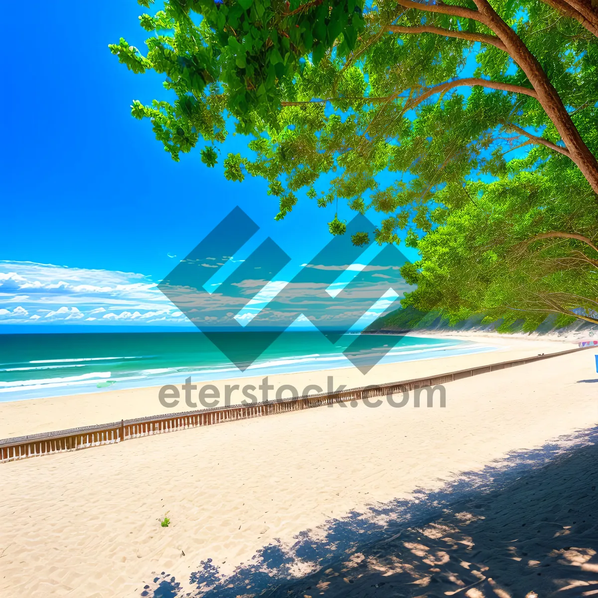 Picture of Idyllic Tropical Beach Paradise with Turquoise Waters