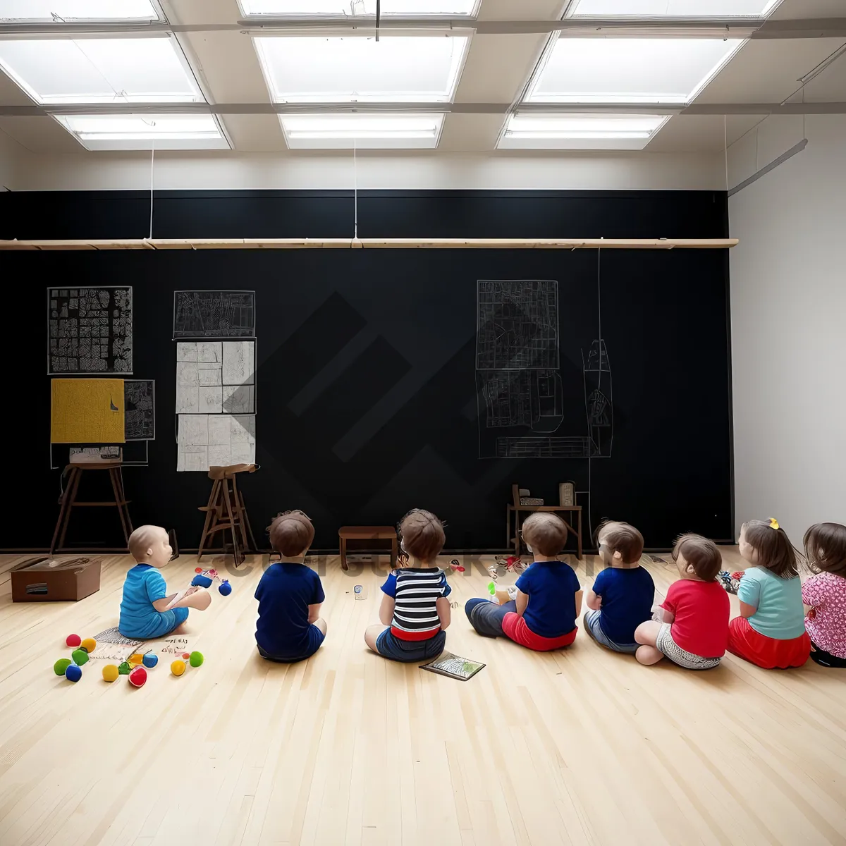 Picture of Modern Classroom with Stylish Furniture Inside