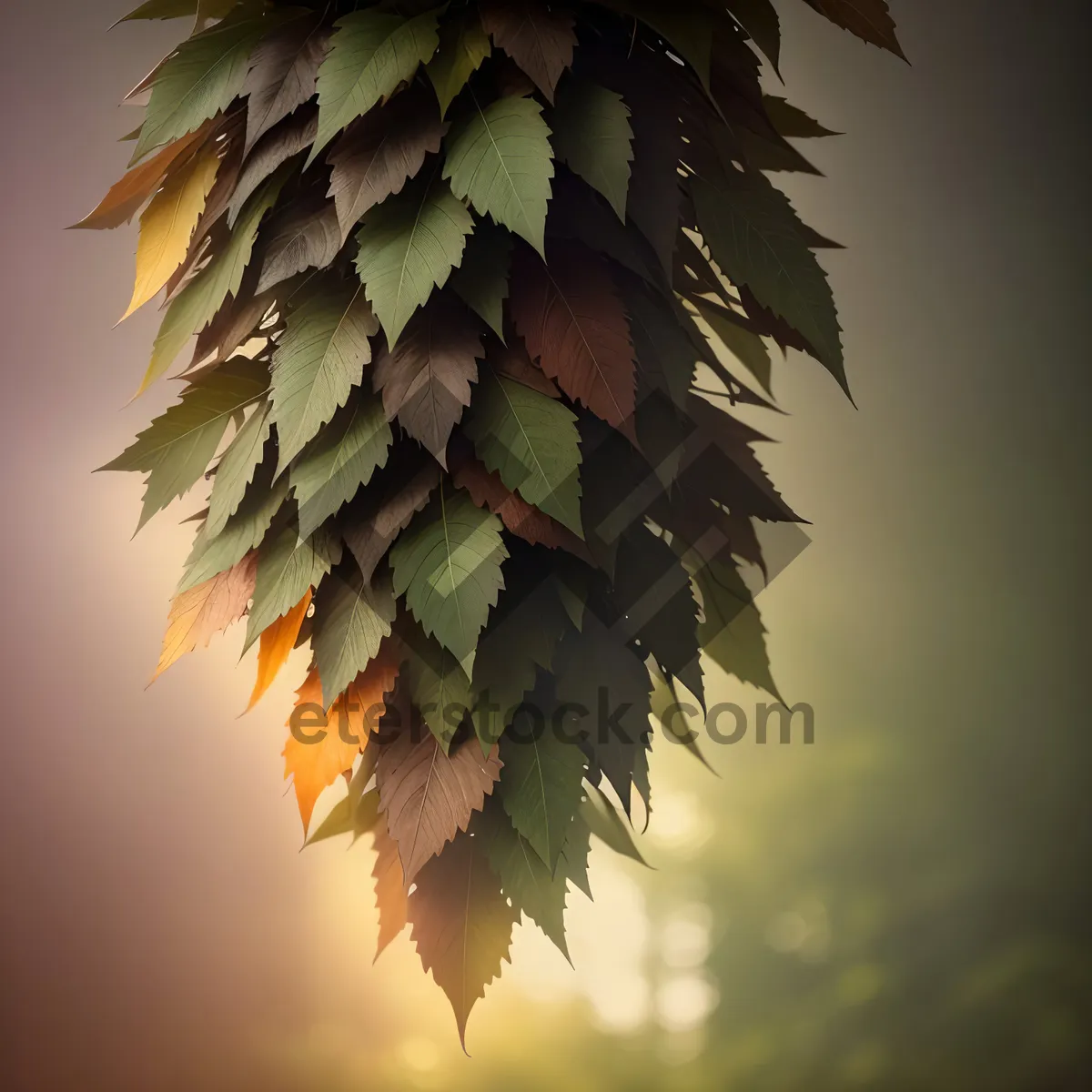 Picture of Sunlit Maple Oak: Vibrant Summer Forest Foliage