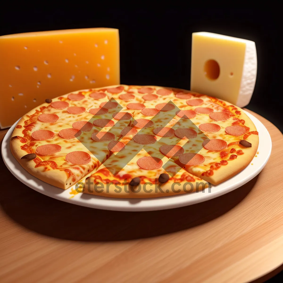 Picture of Delicious Pepperoni Pizza with Mozzarella Cheese