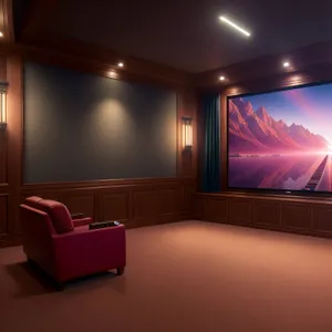 Modern Luxury Home Theater with Comfortable Sofa