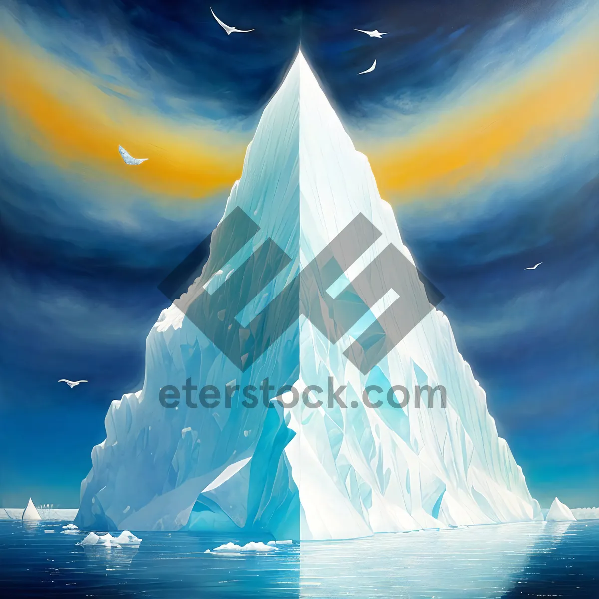 Picture of Arctic Wave: Frozen Seascape with Iceberg