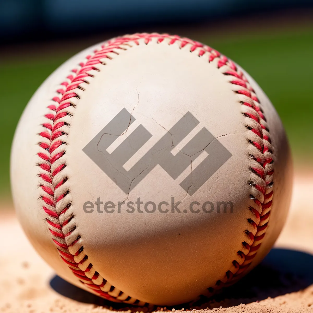 Picture of Baseball equipment on grass field during game