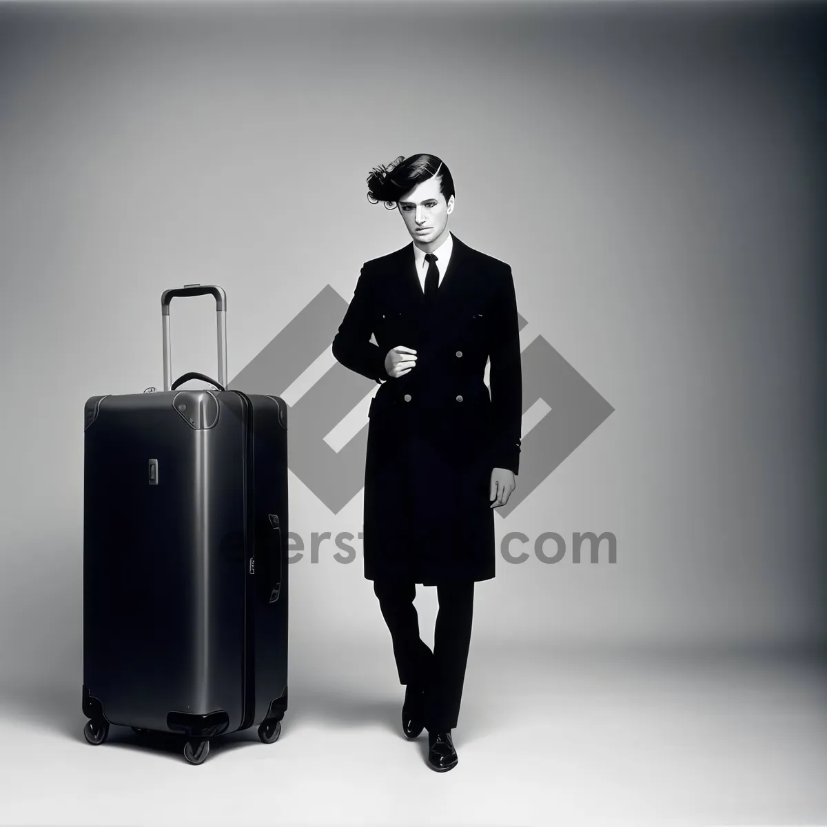 Picture of Successful Businessman in Office Suit with Briefcase