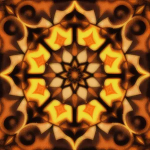 Honeycomb Fractal Art in Shades of Brown and Orange