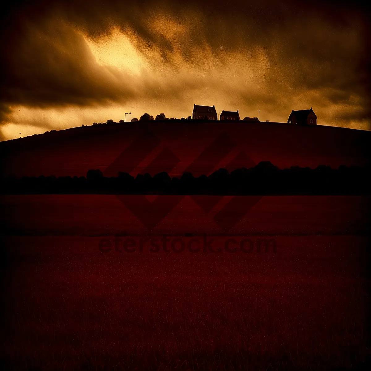 Picture of Majestic Sunset over Castle and River