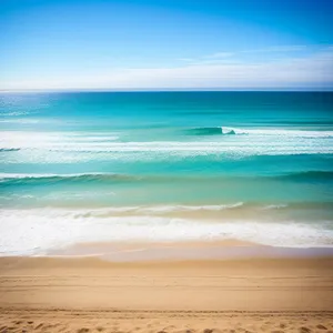 Serene Tropical Beachscape with Turquoise Waves