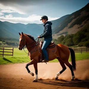 Majestic Stallion in Equestrian Ranch