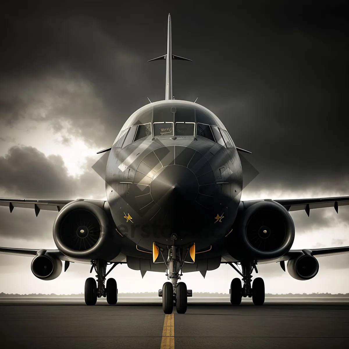 Picture of Flying High: Airliner Jet Turbine in Sky