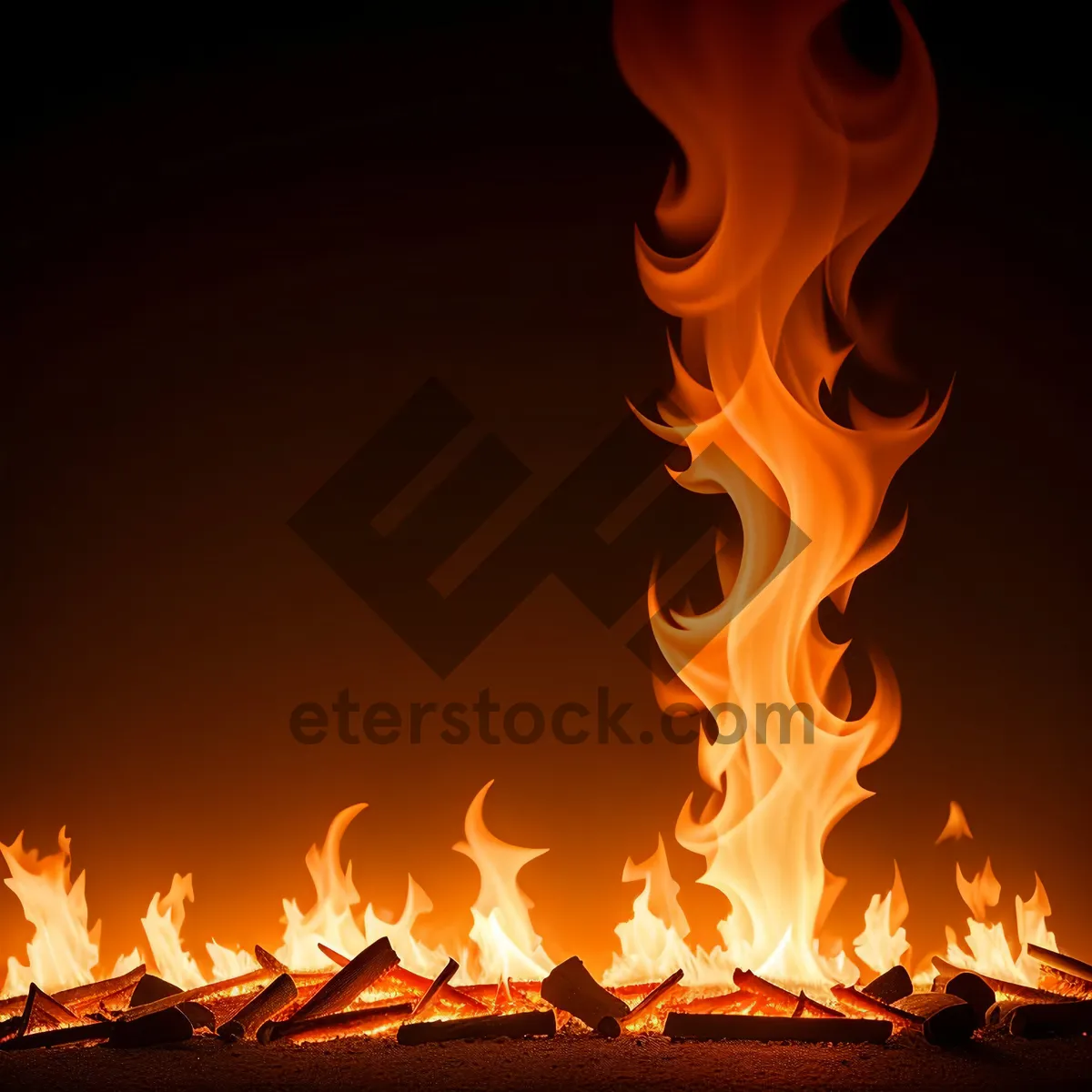 Picture of Fiery Blaze: Intense Heat and Burning Flames