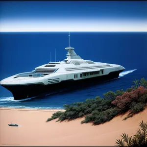 Luxury liner sailing at sea