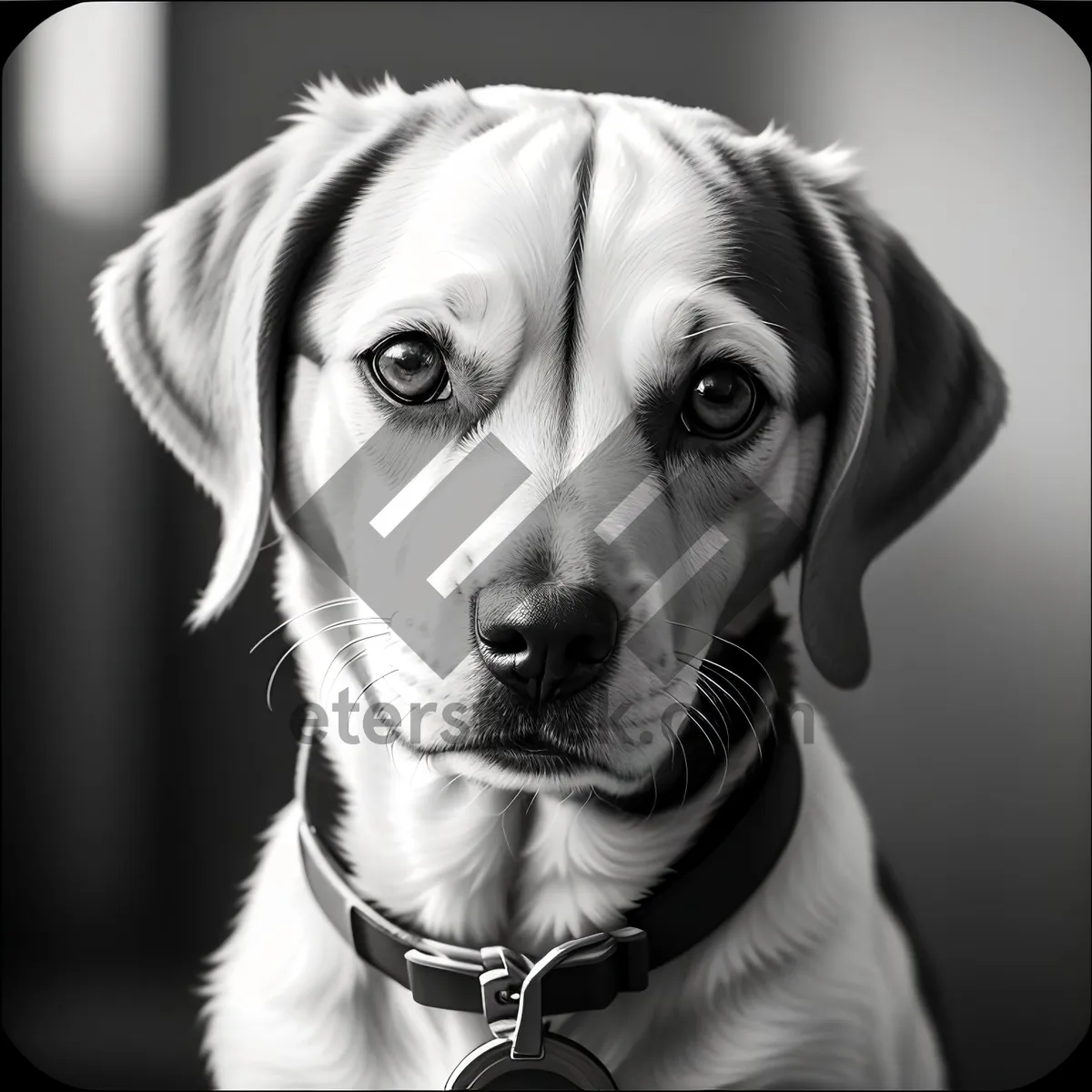 Picture of Precious Dalmatian Puppy Leashed for Studio Portrait