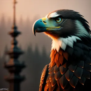 Bald Eagle With Piercing Yellow Eyes - Majestic Predator
