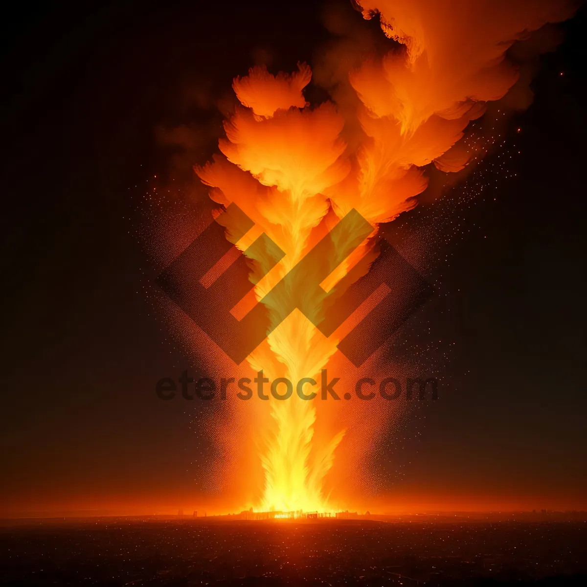 Picture of Blazing Inferno - Fiery Volcanic Mountain Eruption