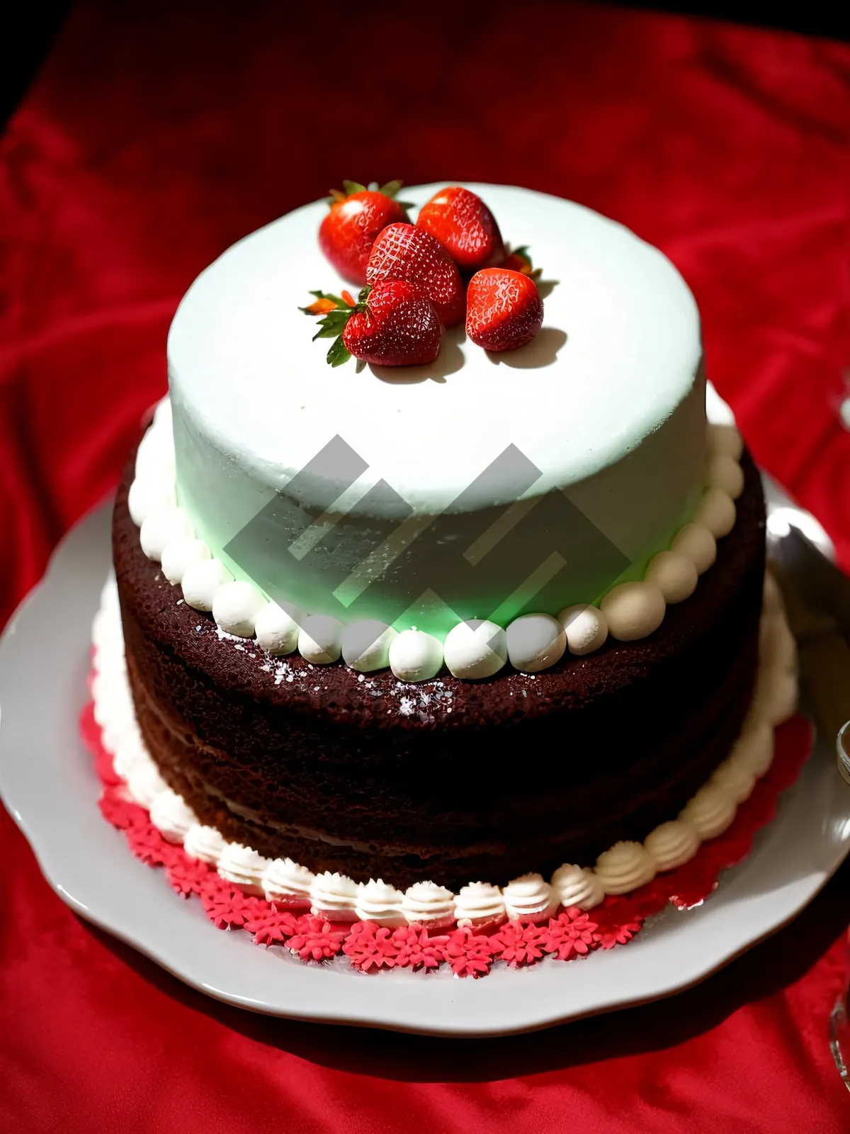 Picture of Delicious Berry Cake with Fresh Cream