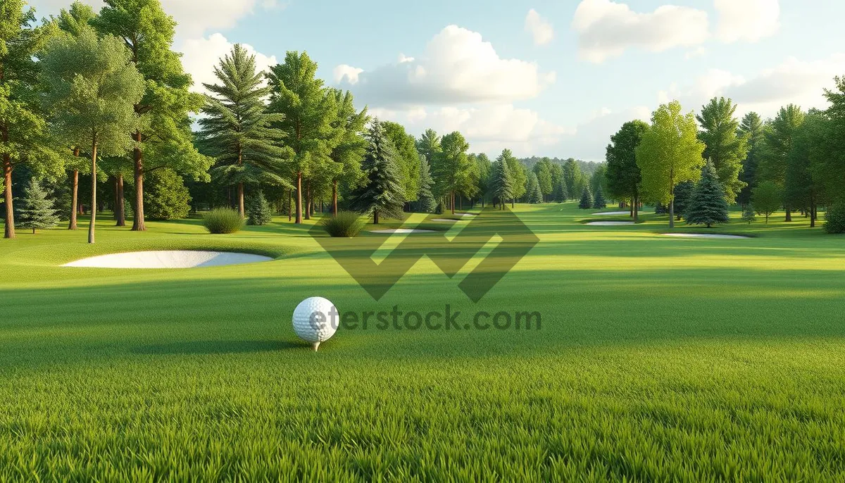 Picture of Scenic Golf Course Under Sunny Sky