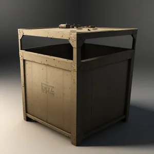 Brown 3D Storage Crate Box Package