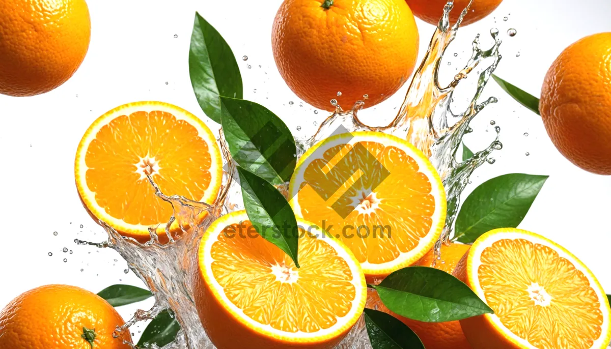 Picture of Colorful assortment of fresh citrus fruits on plate.