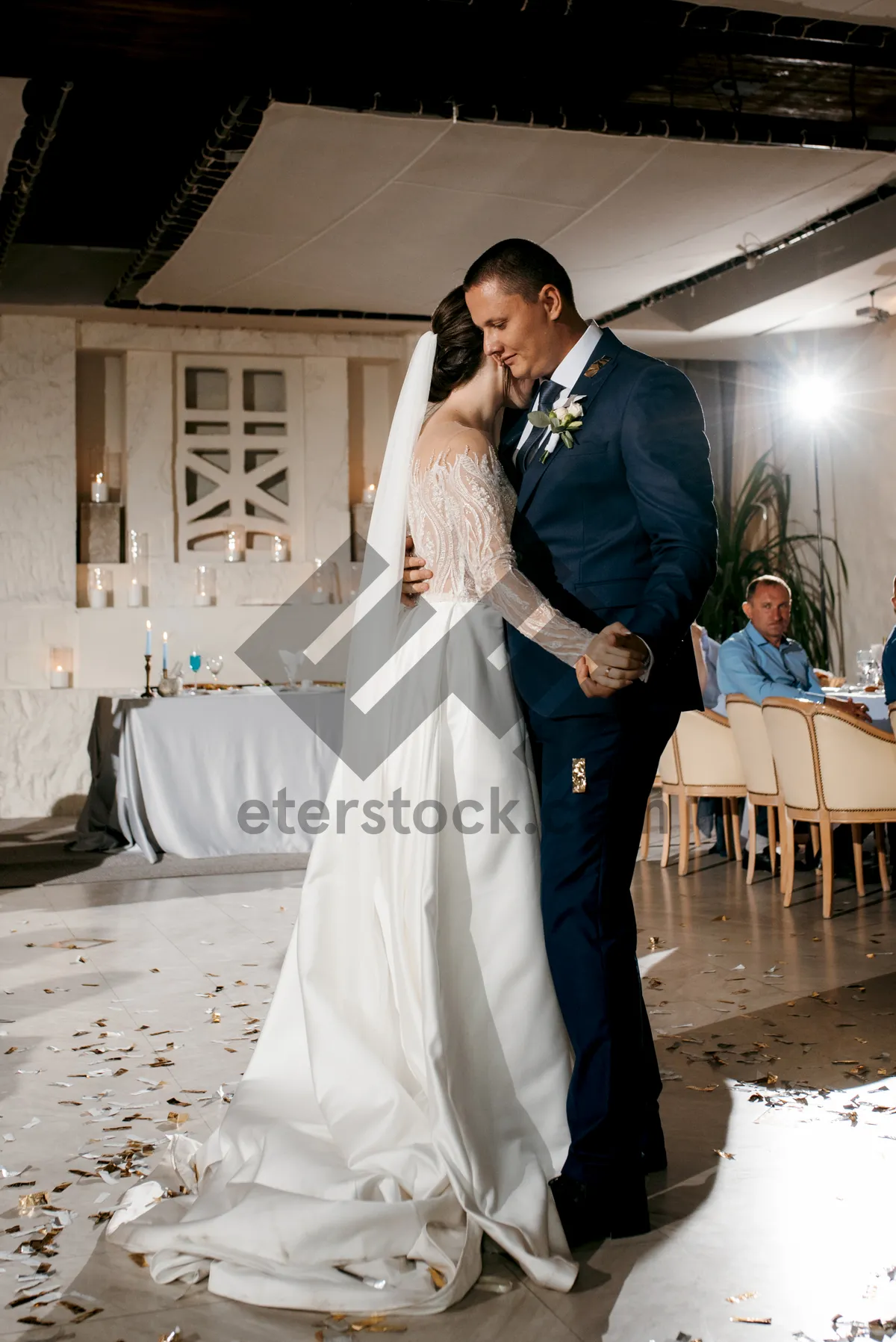 Picture of Happy Wedding Couple in Love at Ceremony