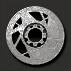 Metal Film Reel Symbol: Gear Device Circle